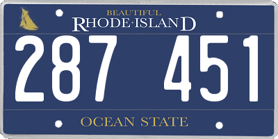 RI license plate 287451