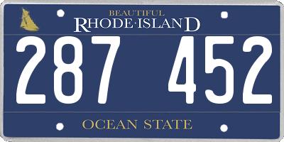 RI license plate 287452