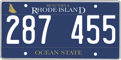 RI license plate 287455