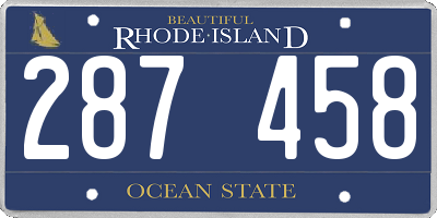 RI license plate 287458