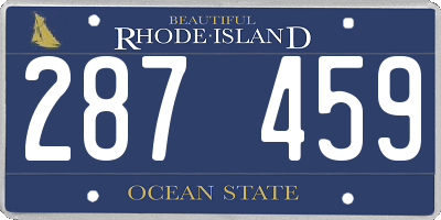 RI license plate 287459