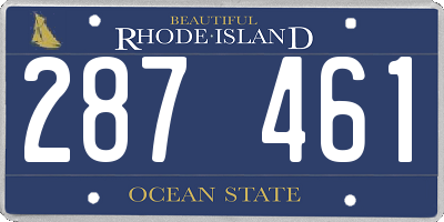 RI license plate 287461