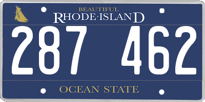 RI license plate 287462