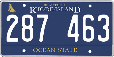RI license plate 287463
