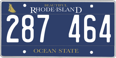 RI license plate 287464