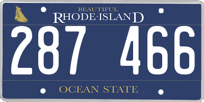 RI license plate 287466