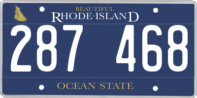 RI license plate 287468