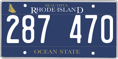 RI license plate 287470