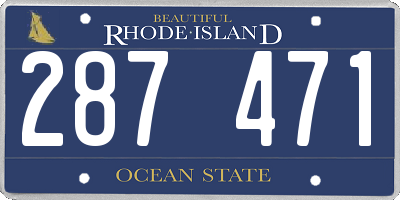 RI license plate 287471