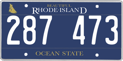 RI license plate 287473