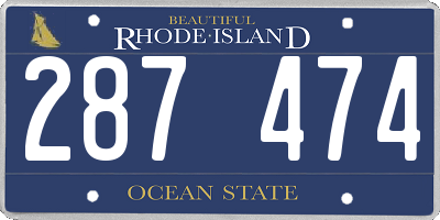 RI license plate 287474