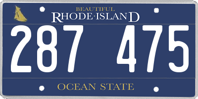 RI license plate 287475