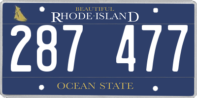 RI license plate 287477