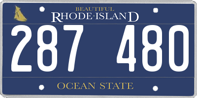 RI license plate 287480