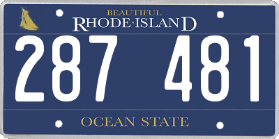 RI license plate 287481