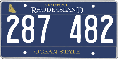 RI license plate 287482