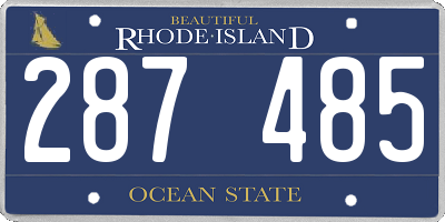 RI license plate 287485