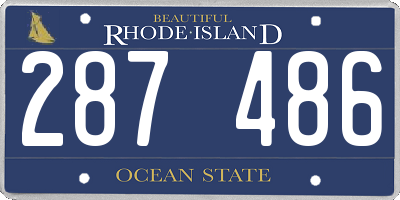 RI license plate 287486
