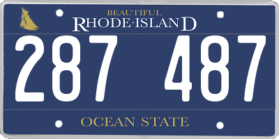 RI license plate 287487