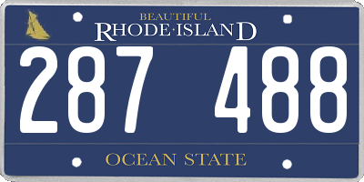 RI license plate 287488