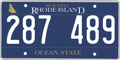 RI license plate 287489
