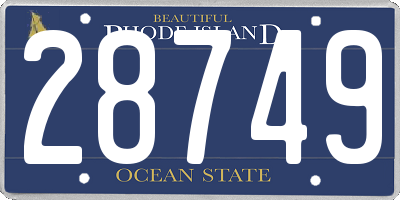 RI license plate 28749