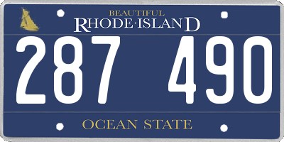 RI license plate 287490