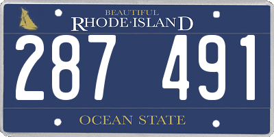 RI license plate 287491