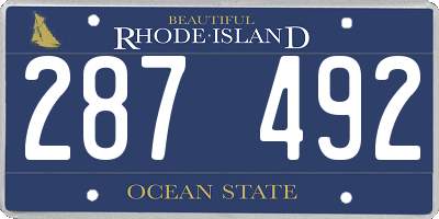 RI license plate 287492