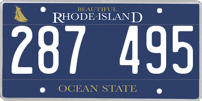 RI license plate 287495