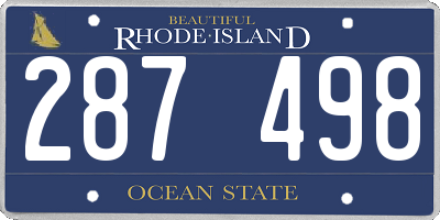 RI license plate 287498