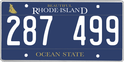 RI license plate 287499