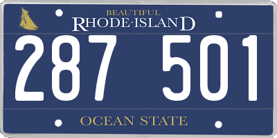 RI license plate 287501