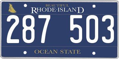 RI license plate 287503