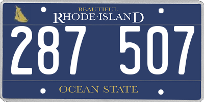 RI license plate 287507