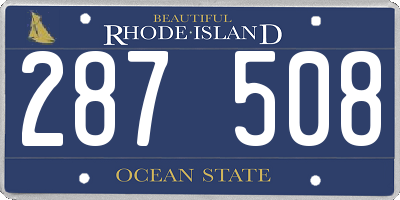 RI license plate 287508