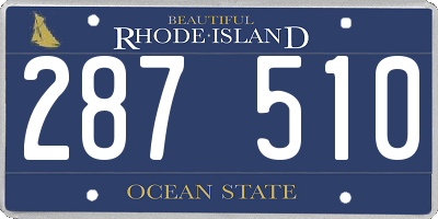 RI license plate 287510