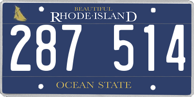 RI license plate 287514