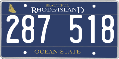 RI license plate 287518