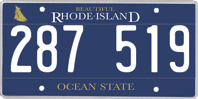 RI license plate 287519