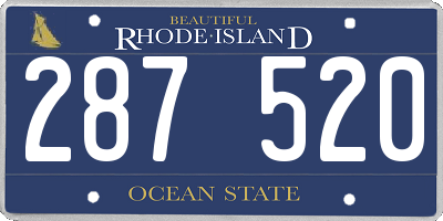 RI license plate 287520