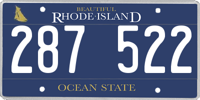 RI license plate 287522