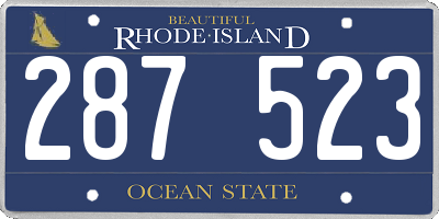RI license plate 287523