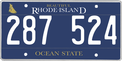 RI license plate 287524