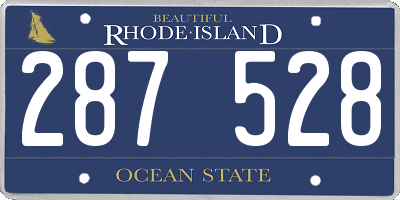 RI license plate 287528
