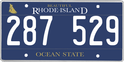RI license plate 287529