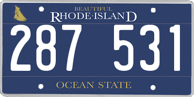 RI license plate 287531