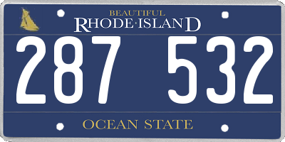 RI license plate 287532