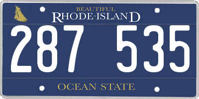 RI license plate 287535