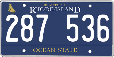 RI license plate 287536